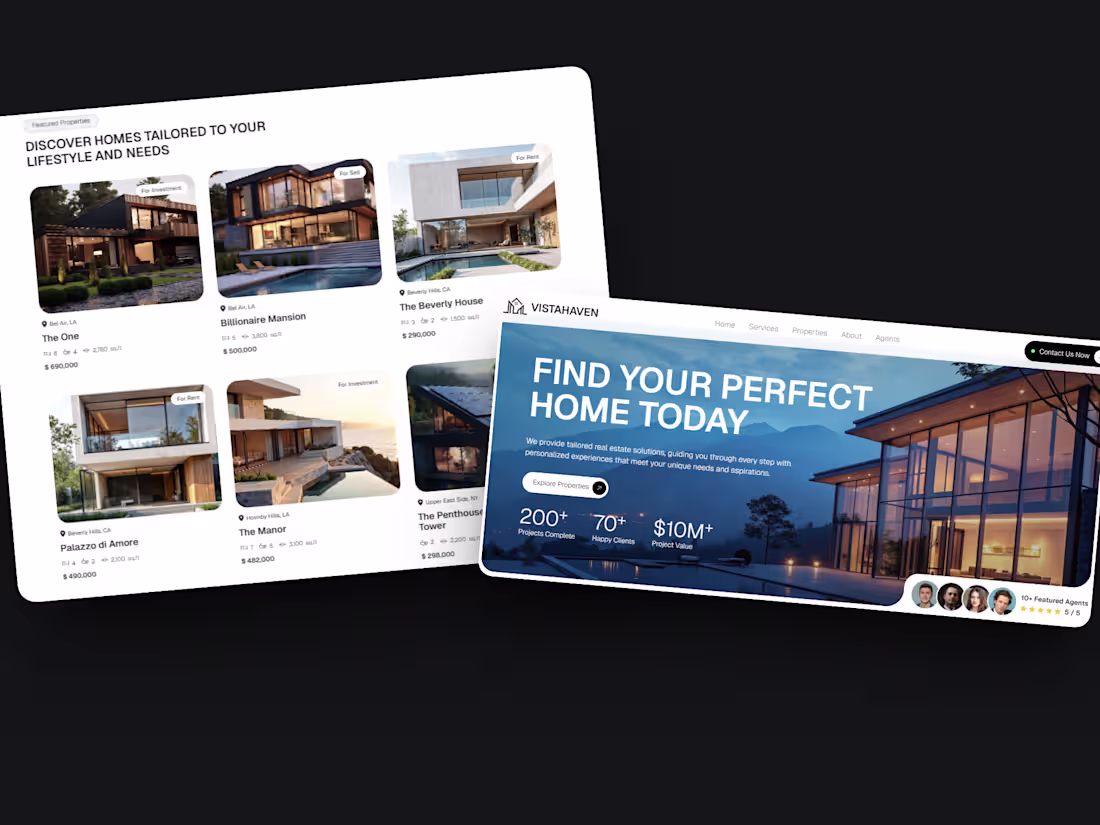 Cover image for VistaHaven Real Estate Website Development