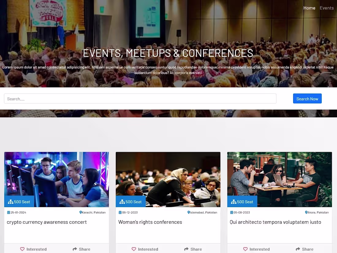 Cover image for Events management System