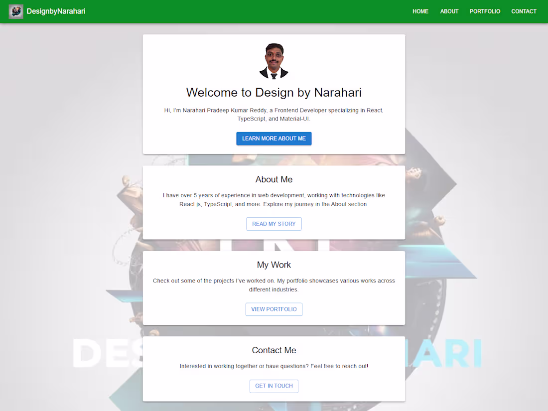 Cover image for My Professional Frontend Portfolio (React.js, Material-UI)