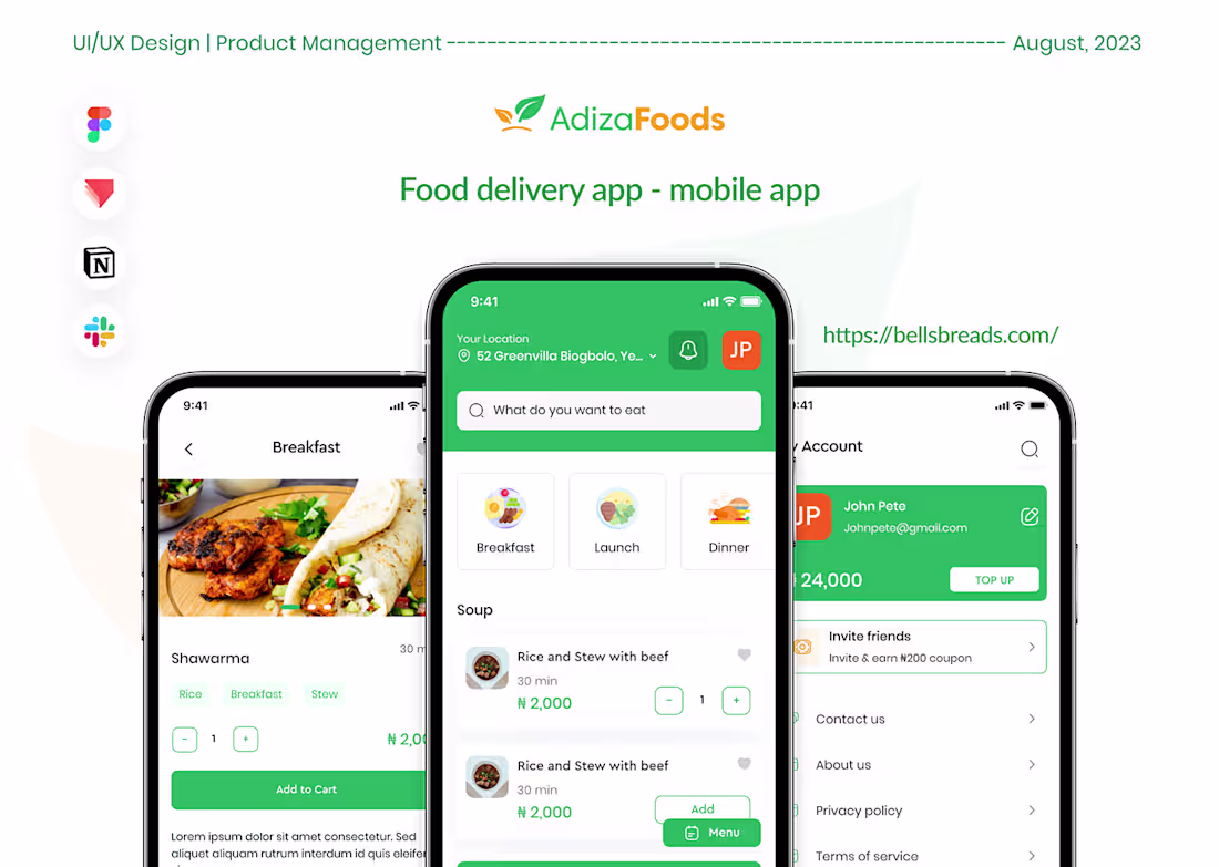 Cover image for Adiza - Food delivery app | mobile app