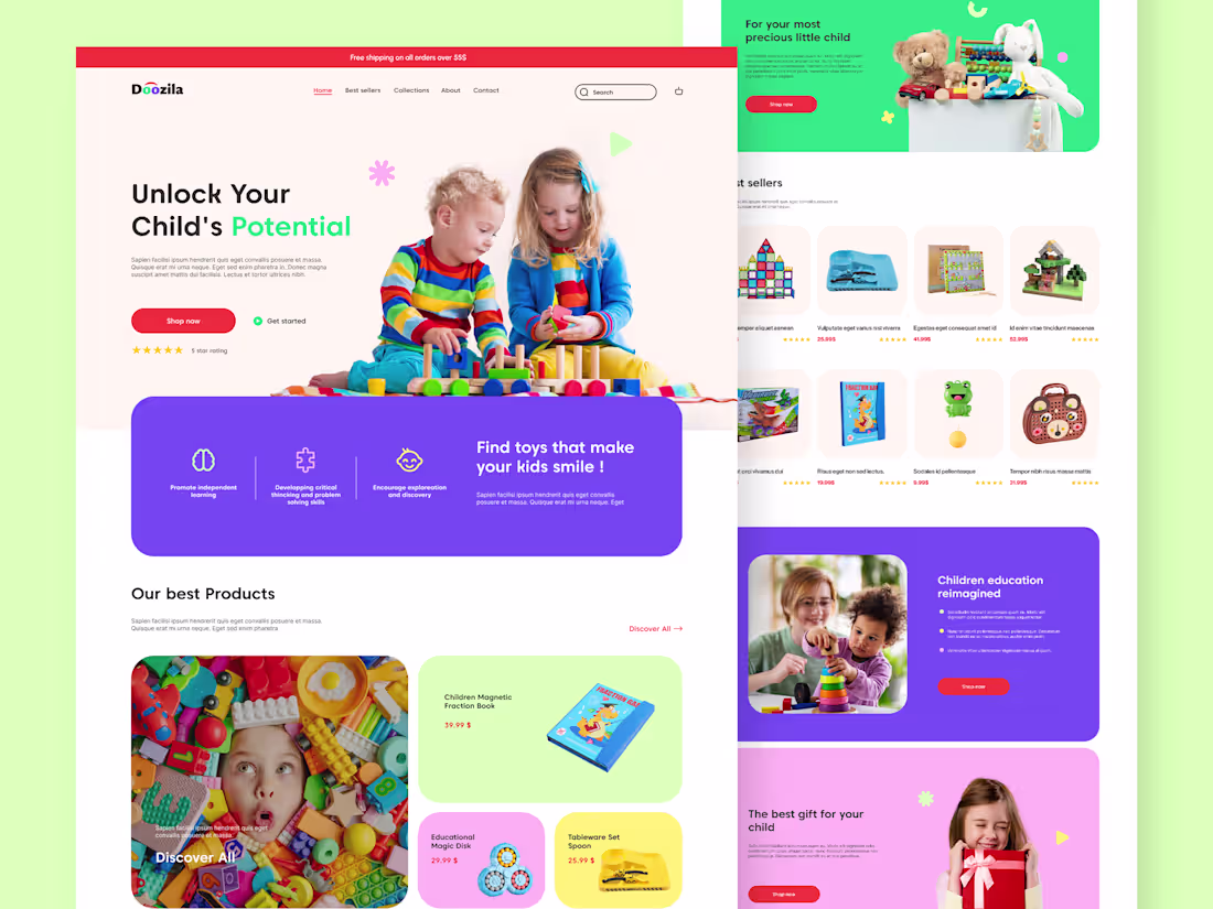 Cover image for Doozila : Kids Toys E-commerce Website