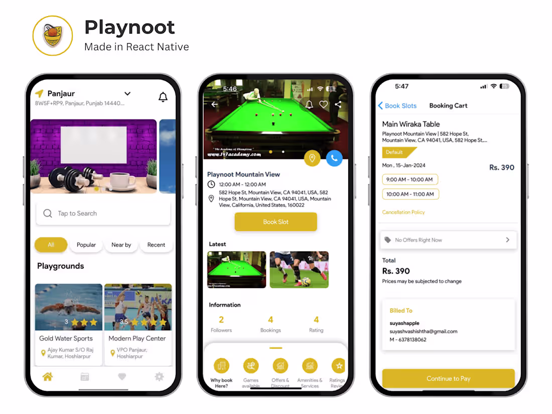 Cover image for Playnoot Mobile - Sports and Booking Platform Solution