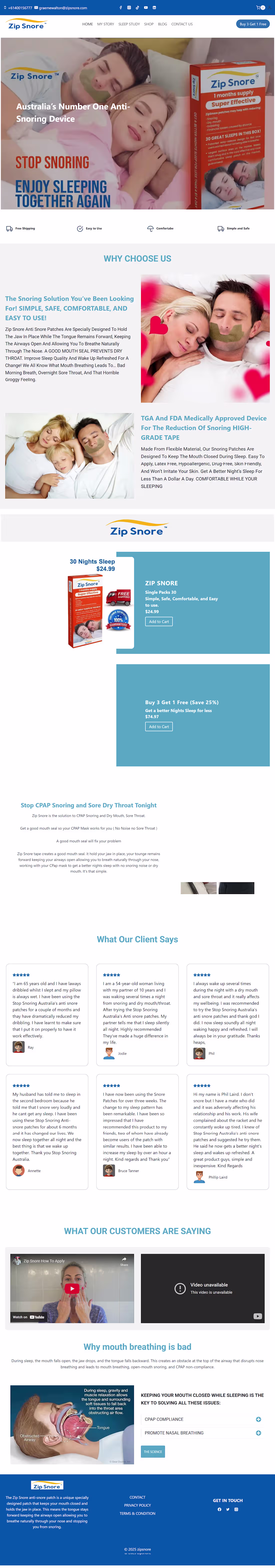 Cover image for WooCommerce Fix & Section Redesign | WordPress for ZipSnore