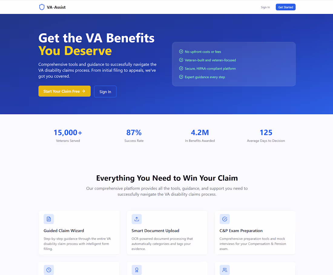 Cover image for VA Benefit Site