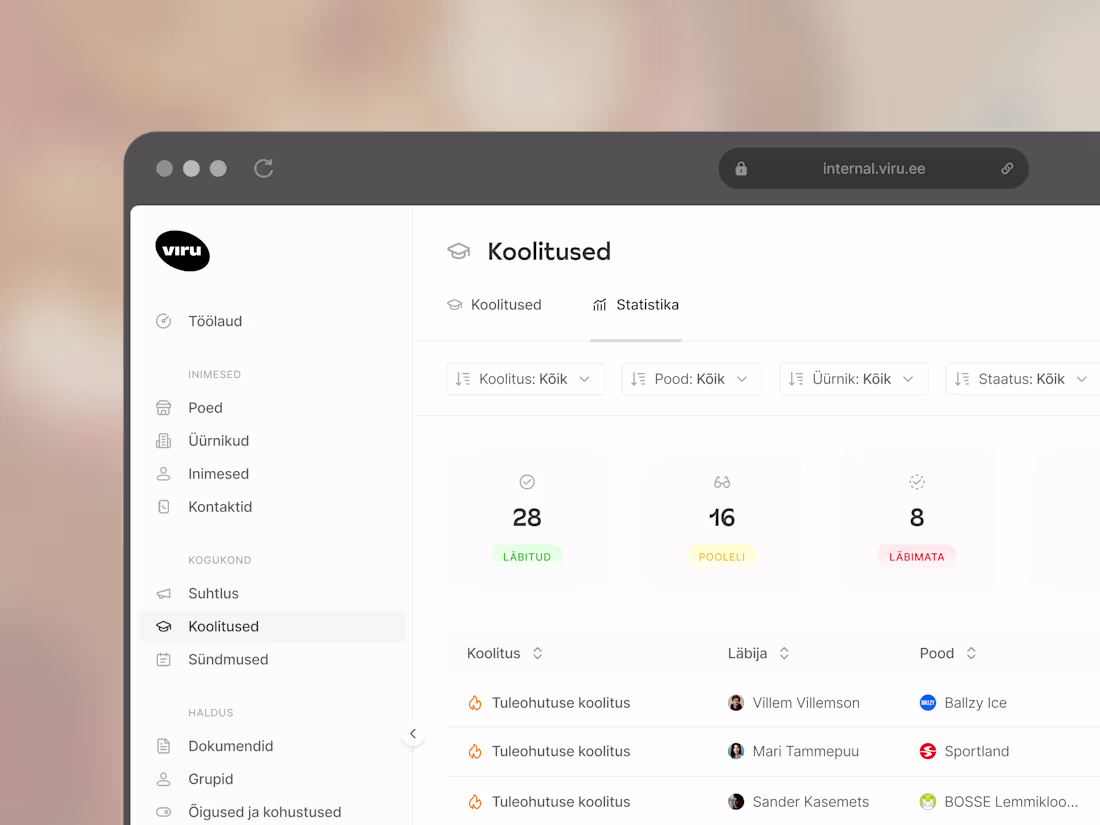 Cover image for Internal Web App for Viru Keskus