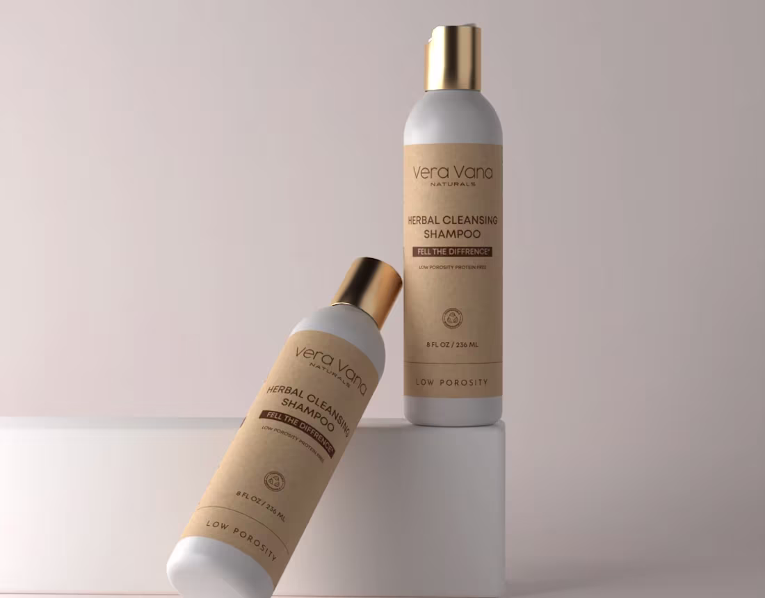 Cover image for Vera Vana - Herbal Cleansing Shampoo Label Design