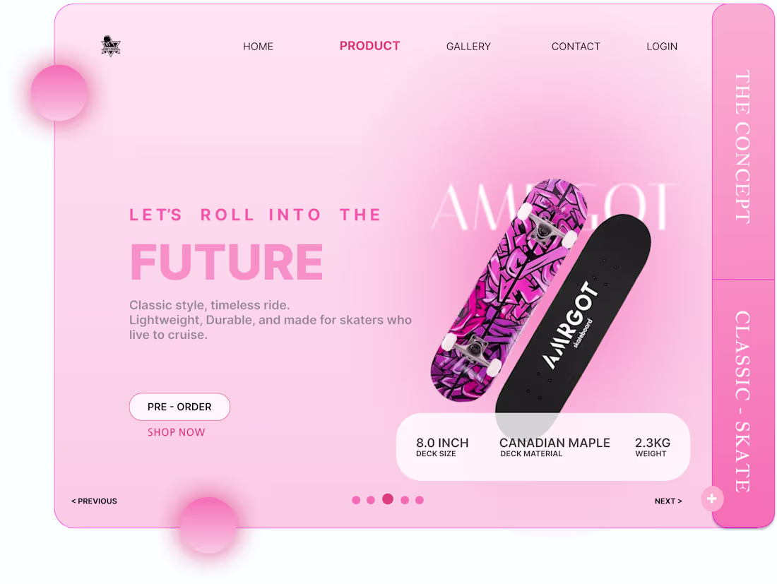 Cover image for SKATE BOARD WEBSITE UI