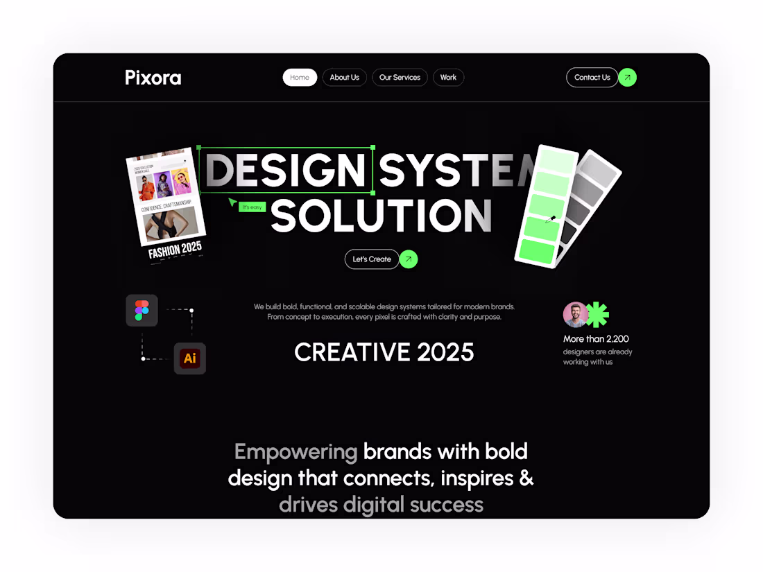 Cover image for Pixora — Design Agency Website