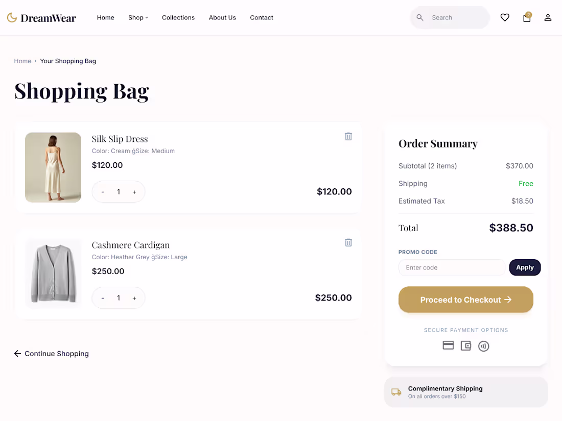 Cover image for Designed a complete multi-page e-commerce
