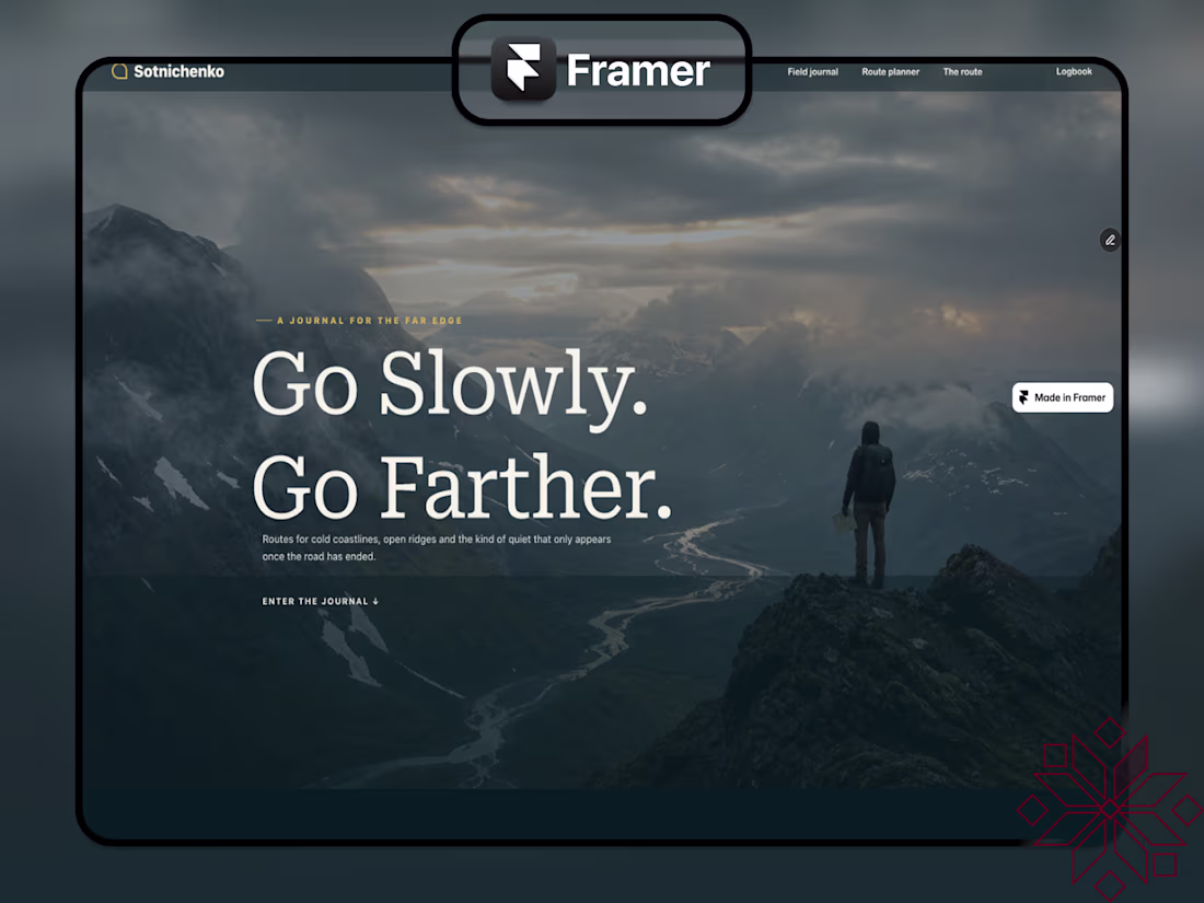 Cover image for Northbound Field Journal — Framer Travel Template