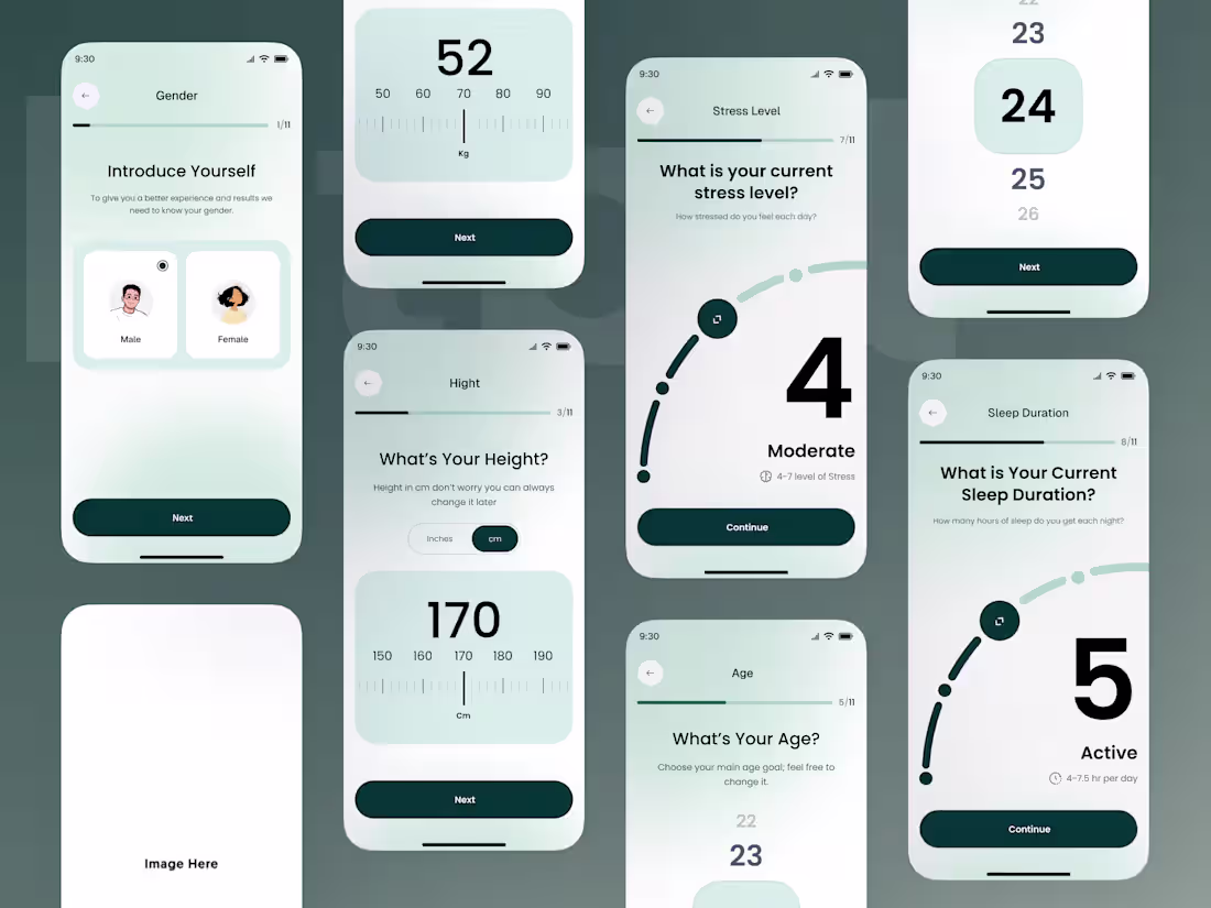 Cover image for 💪 Fitness Nutrition App – Goal Setup Flow A clean and moder...
