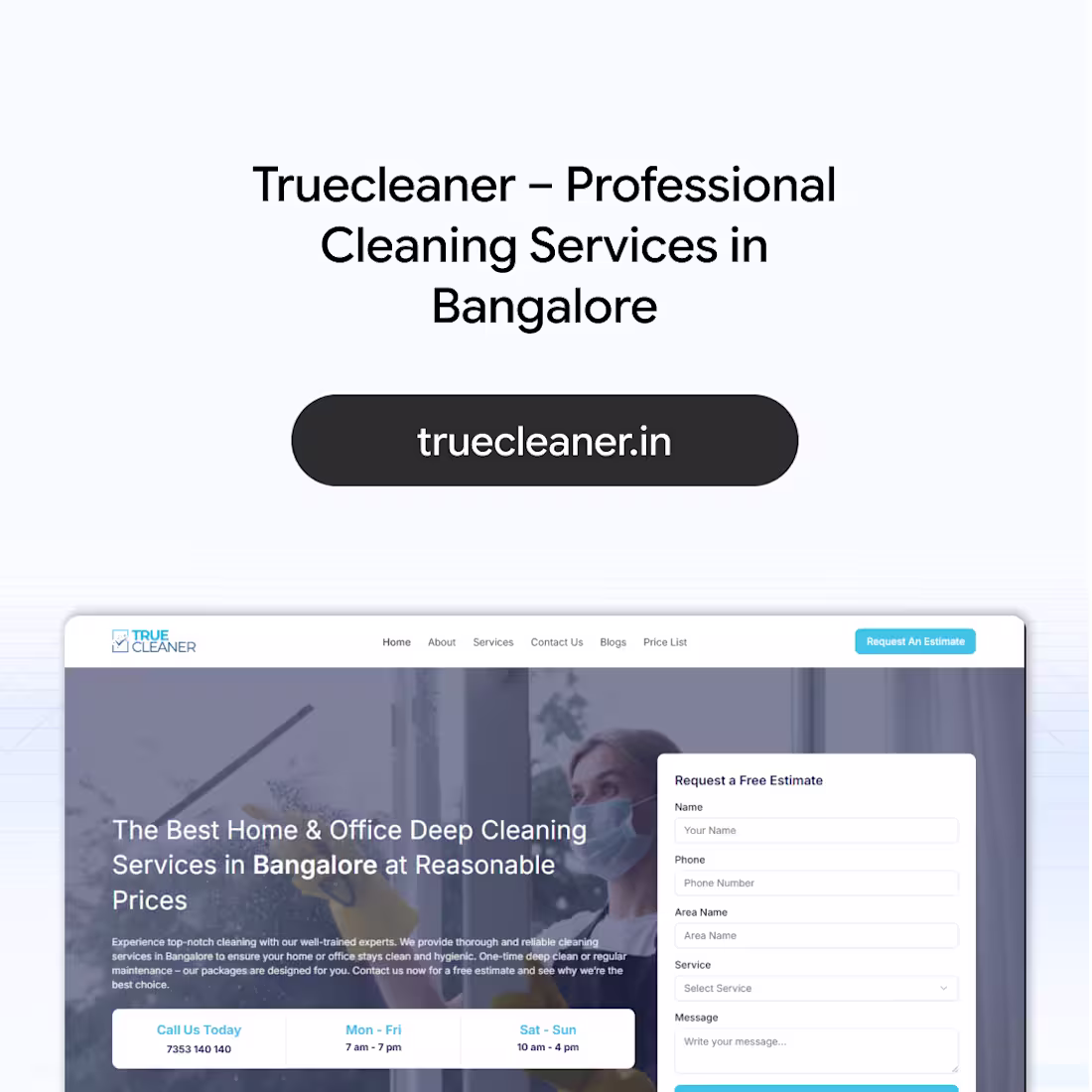 Cover image for Truecleaner - Business Website for