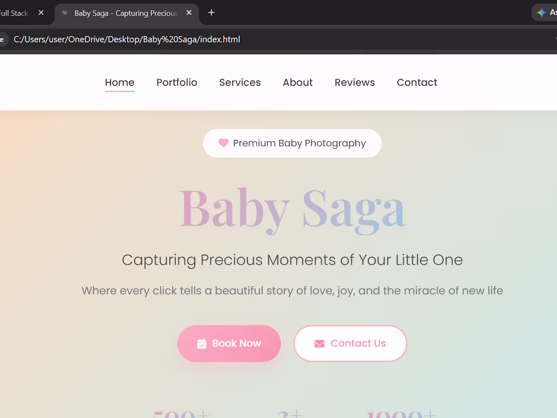 Cover image for Modern photography studio website with