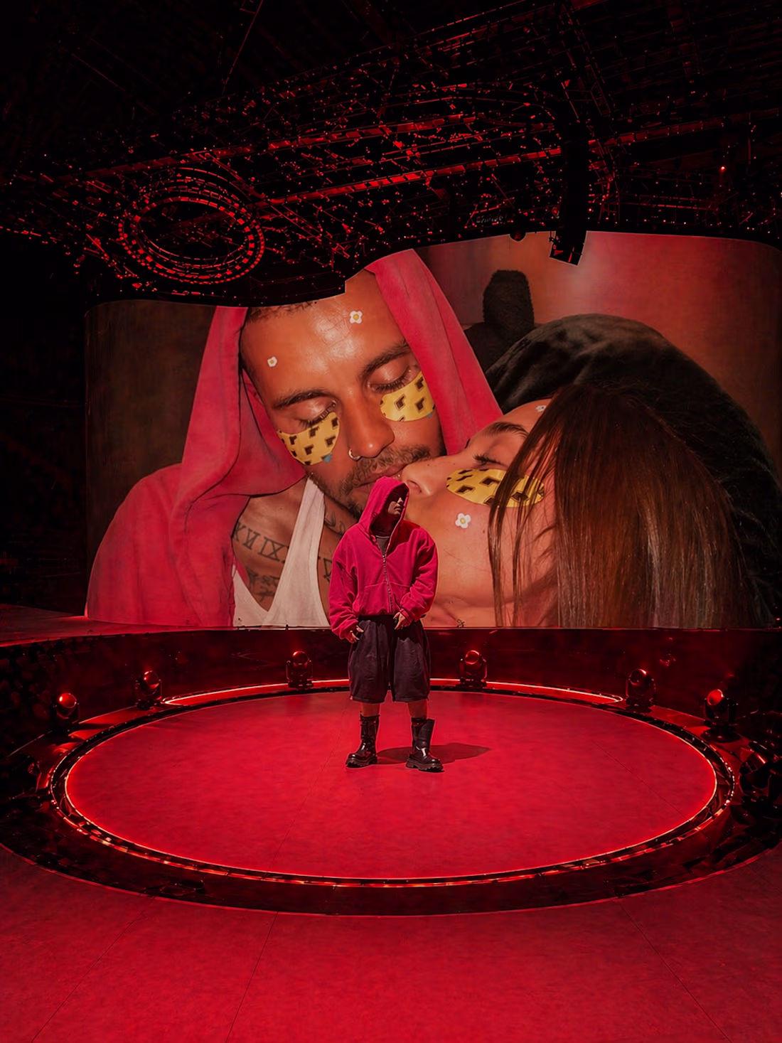 Cover image for Justin on stage. Hailey in