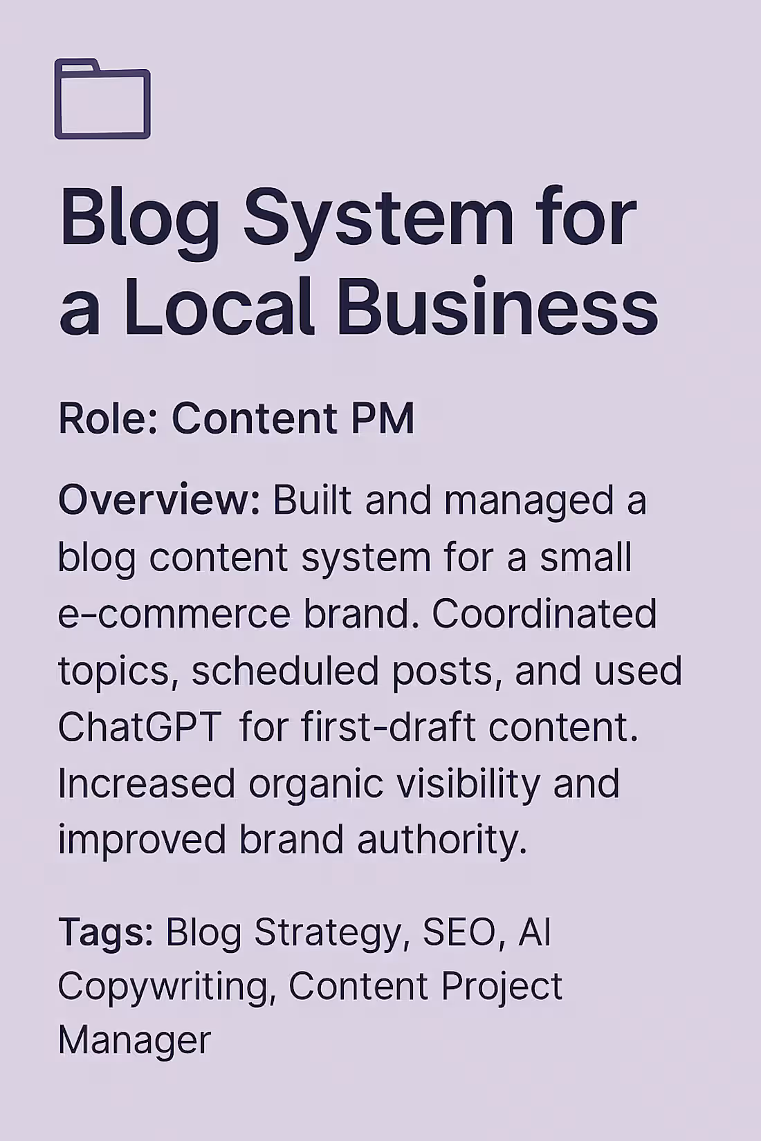 Cover image for Blog System for Local E-Commerce Brand