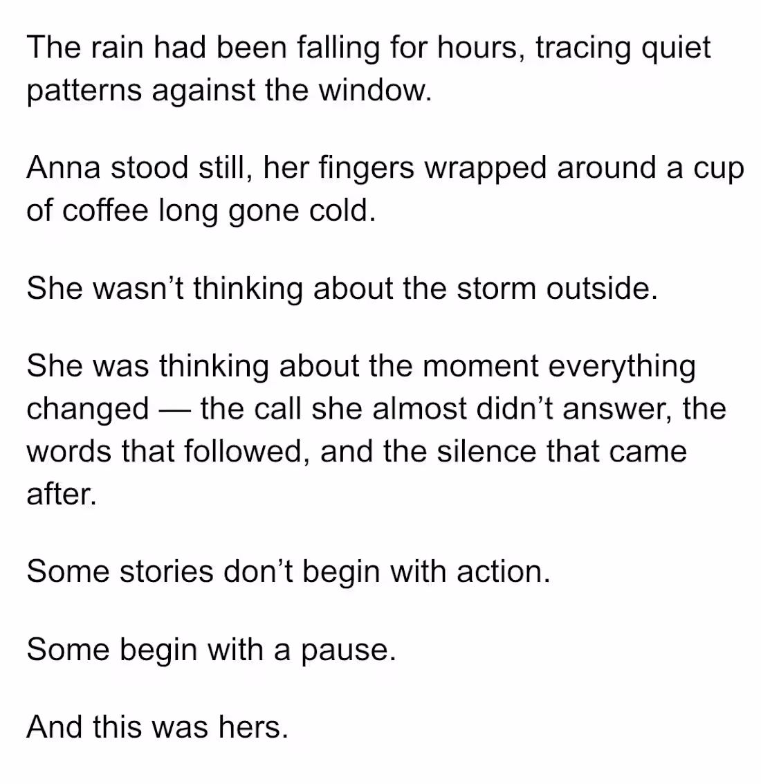 Cover image for Short story writing sample.
This piece