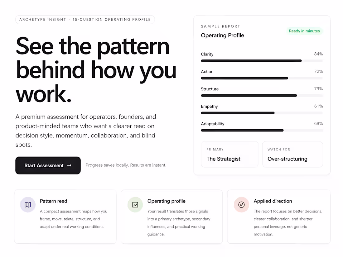 Cover image for Archetype Insight Quiz — Interactive Assessment Experience