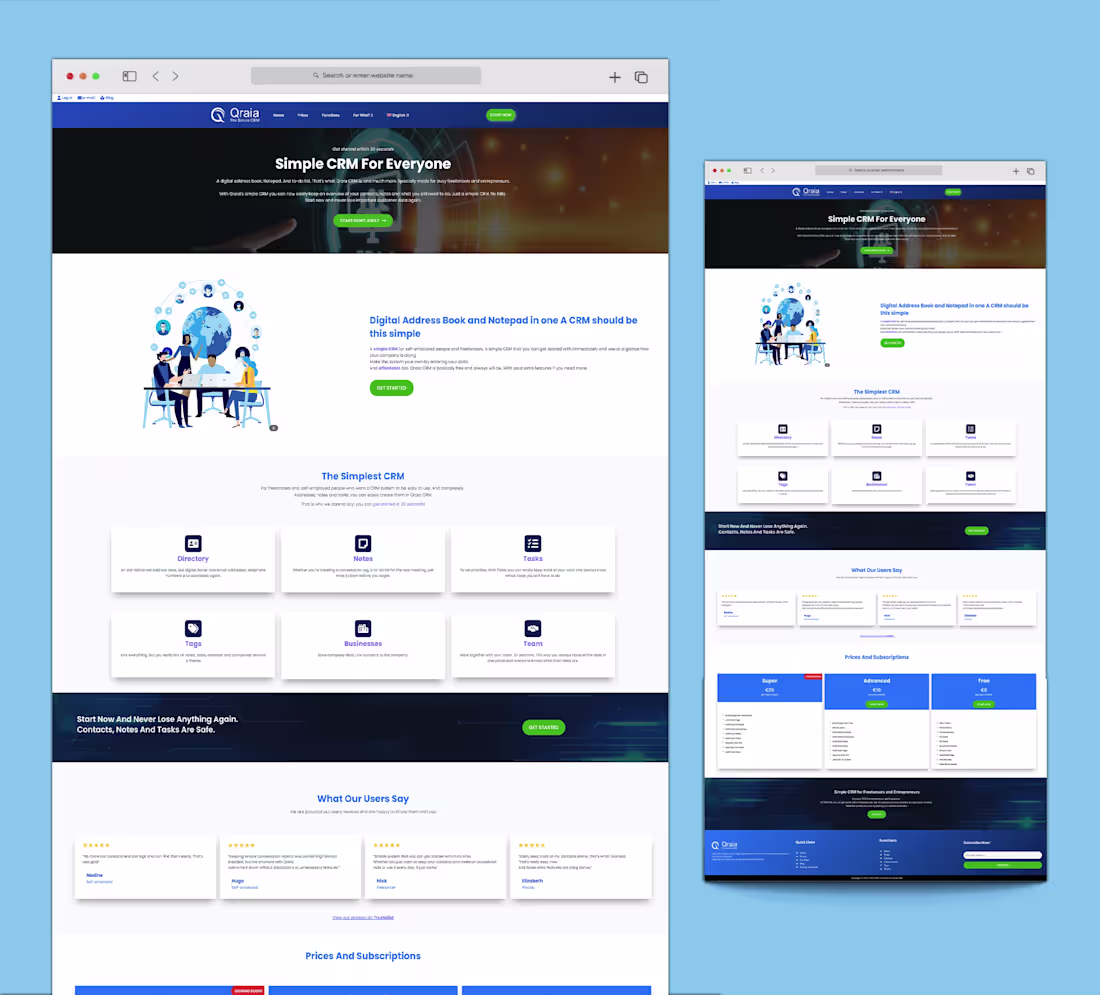 Cover image for Qraia Website design