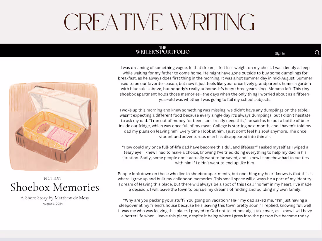 Cover image for Shoebox Memories, a fiction