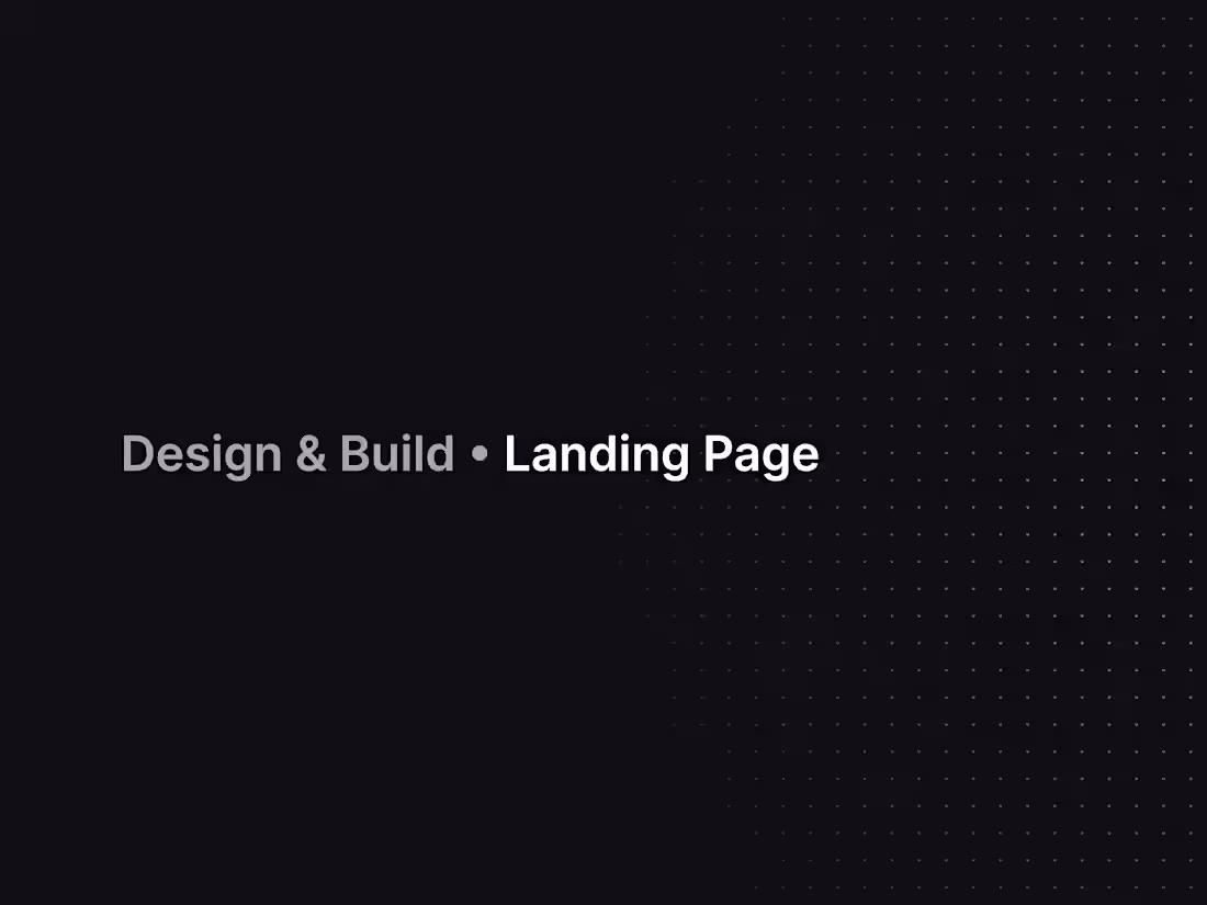 Cover image for Design & Build : Marketing Website