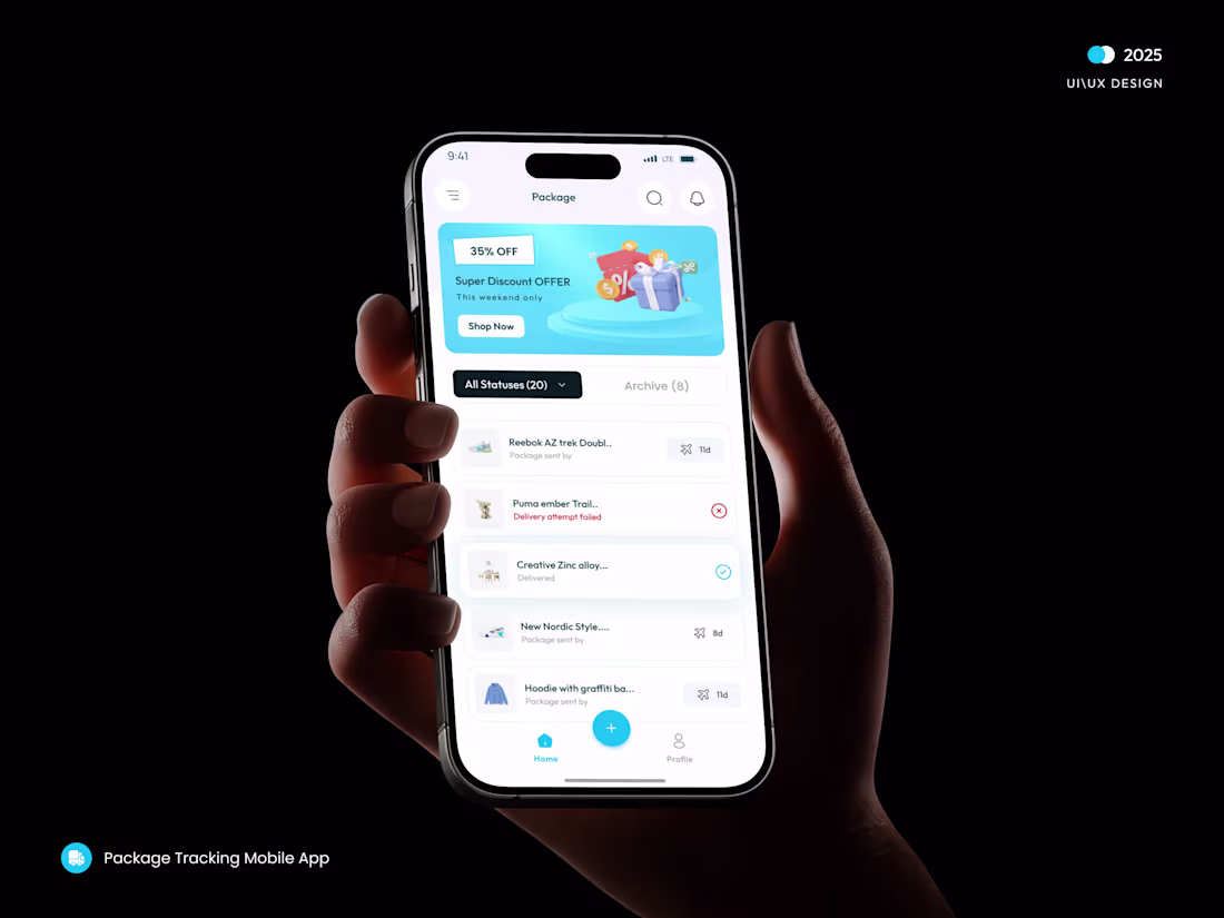 Cover image for Package Tracker Mobile App - UX/UI Design