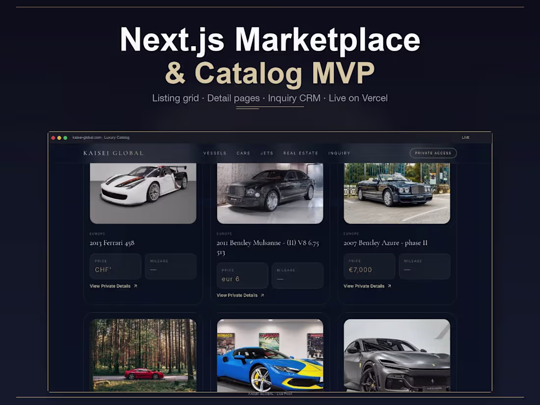 Cover image for Next.js Marketplace & Catalog MVP