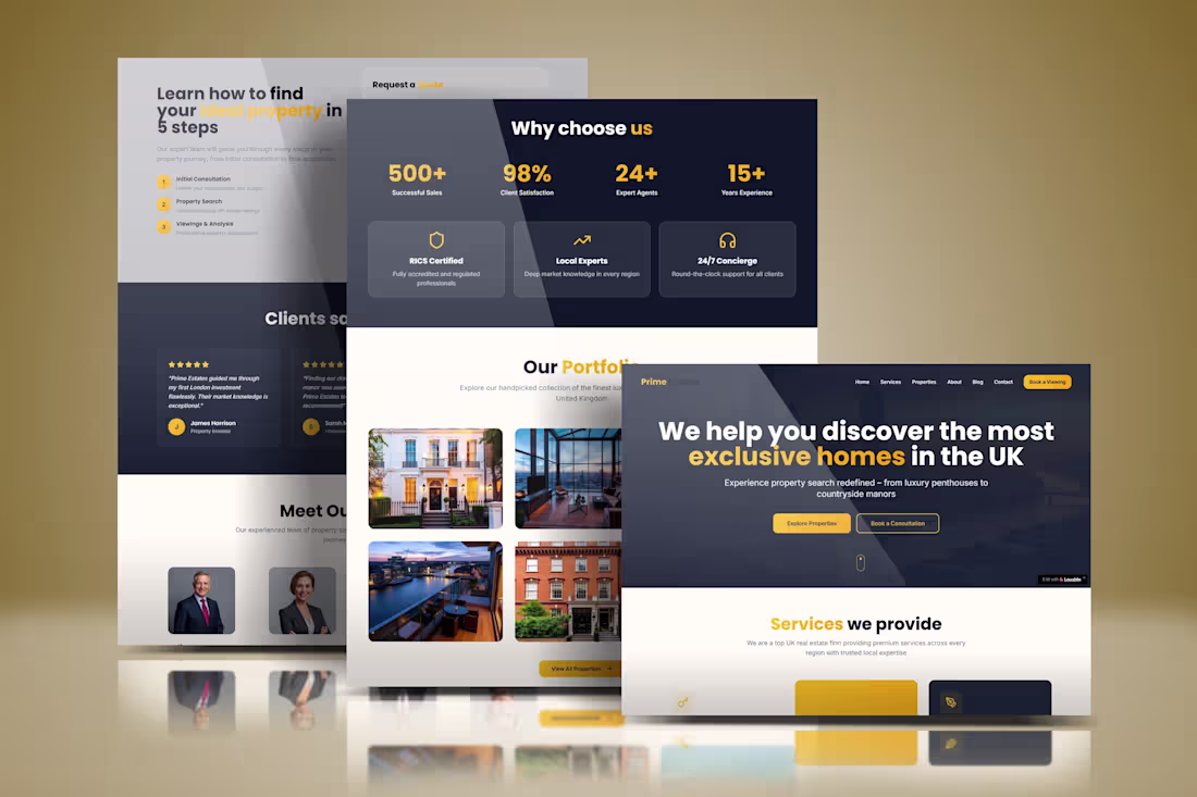 Cover image for Go HighLevel UK Real Estate Website | GHL & Automation Desig...