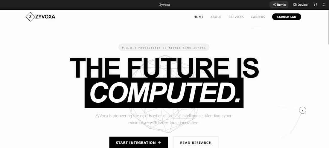 Cover image for Futuristic company website design based