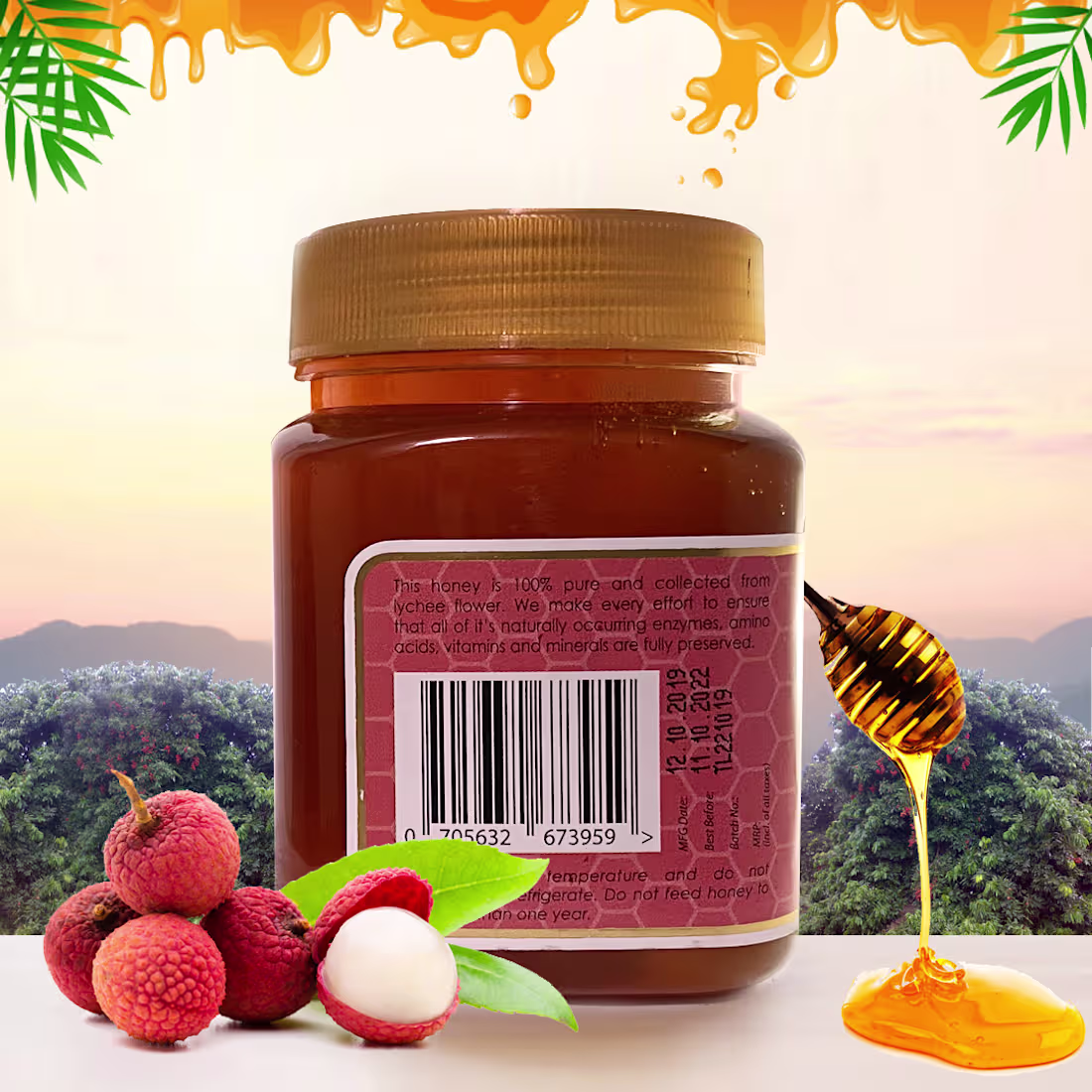 Cover image for Tropica - Honey Product Label with Background Design