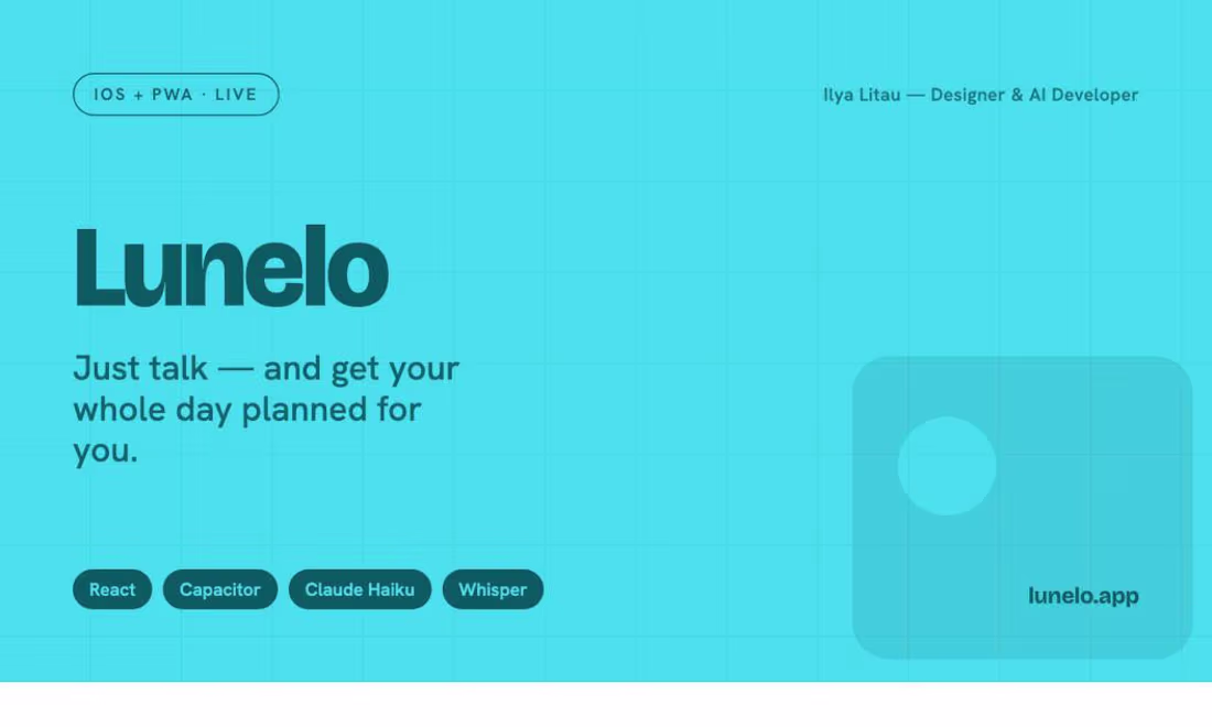 Cover image for Lunelo — an AI day-planner