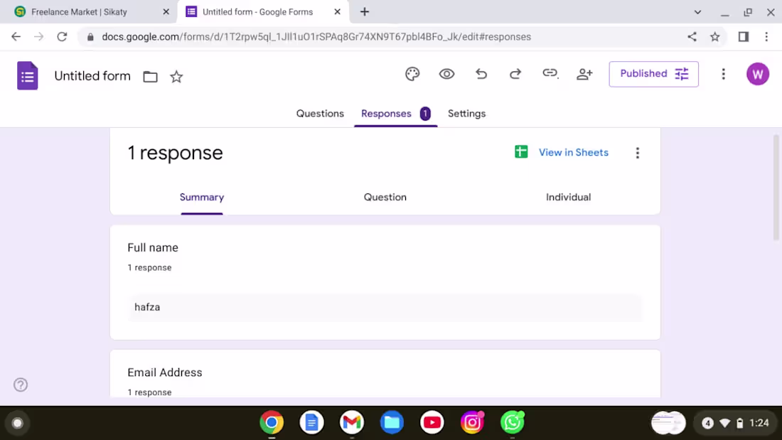 Cover image for Custom Google Form for Client