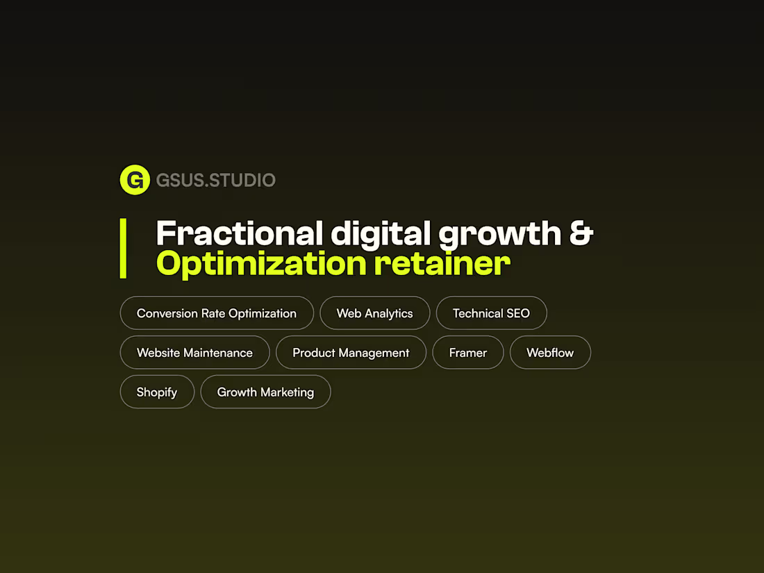 Cover image for Fractional digital growth & Optimization retainer