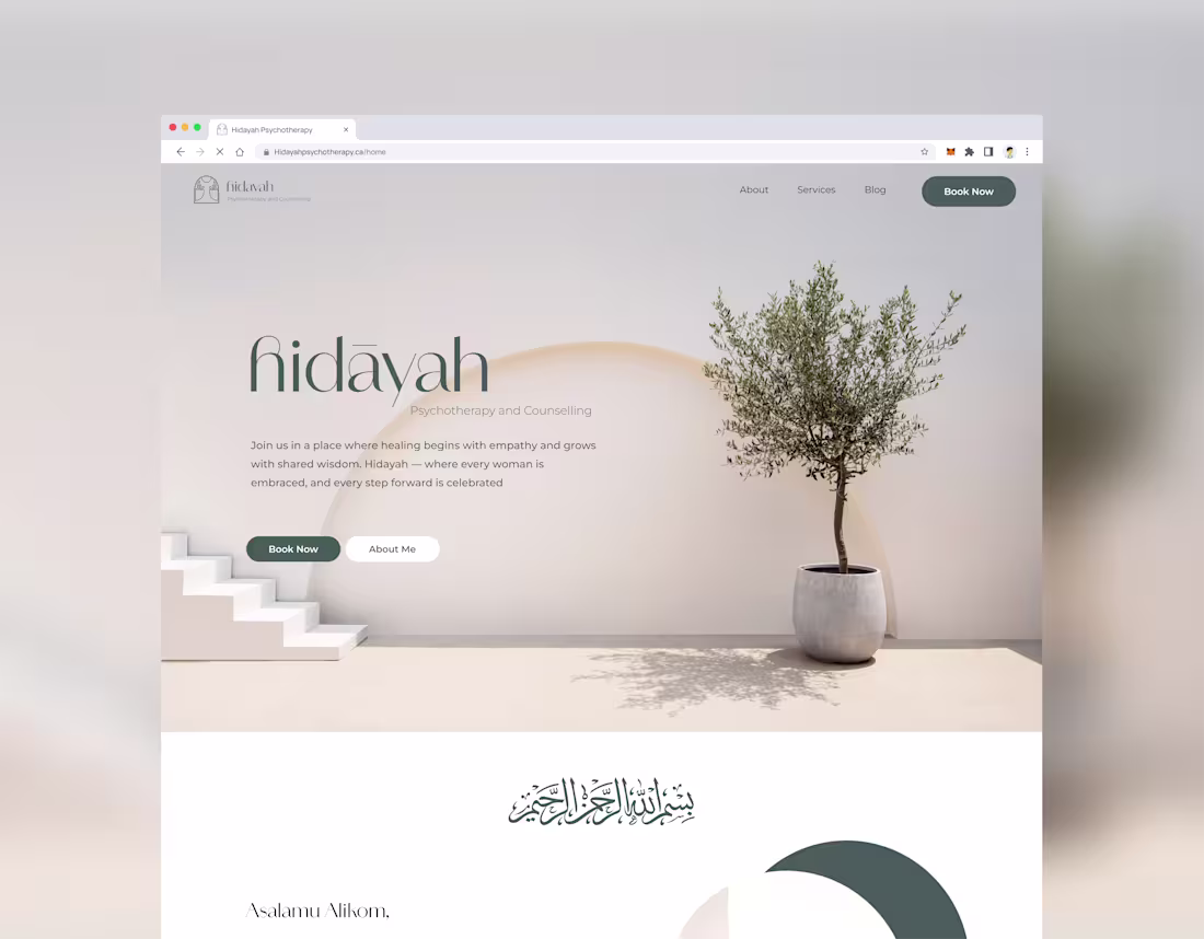 Cover image for Squarespace Web Design and Branding for Hidayah Psychotherapy