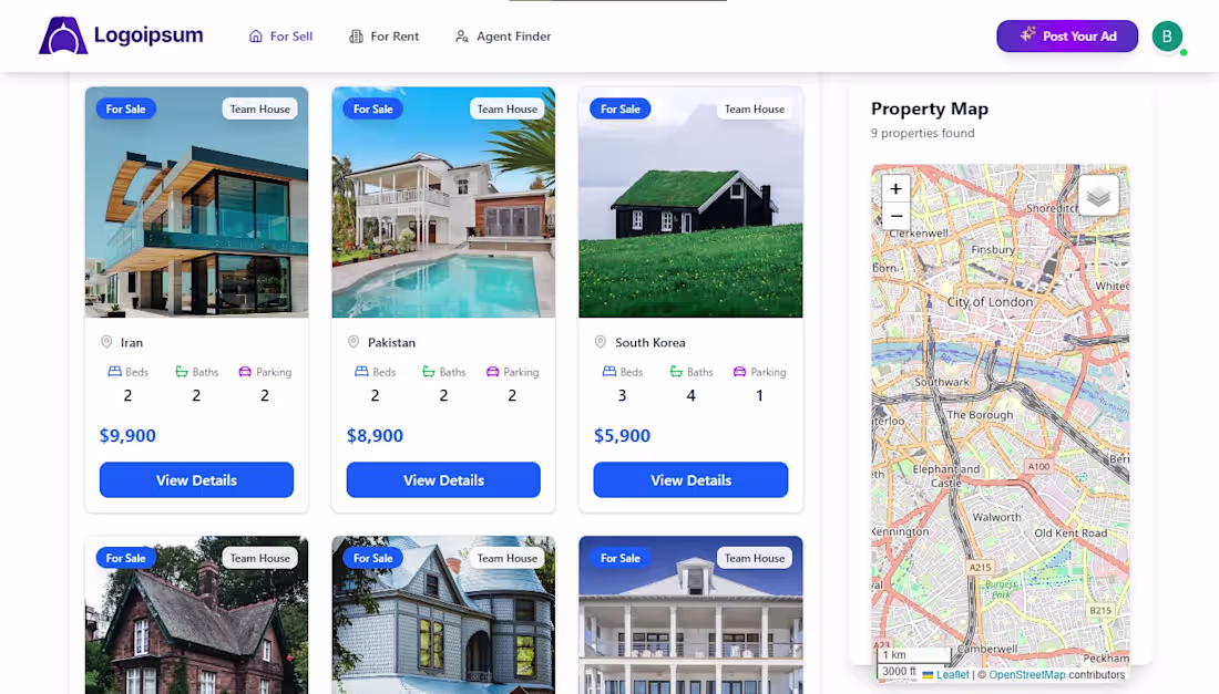 Cover image for Engineered full-stack property marketplace with