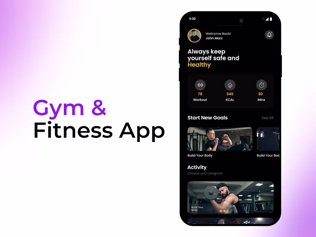 Cover image for Gym & Fitness App UX/UI