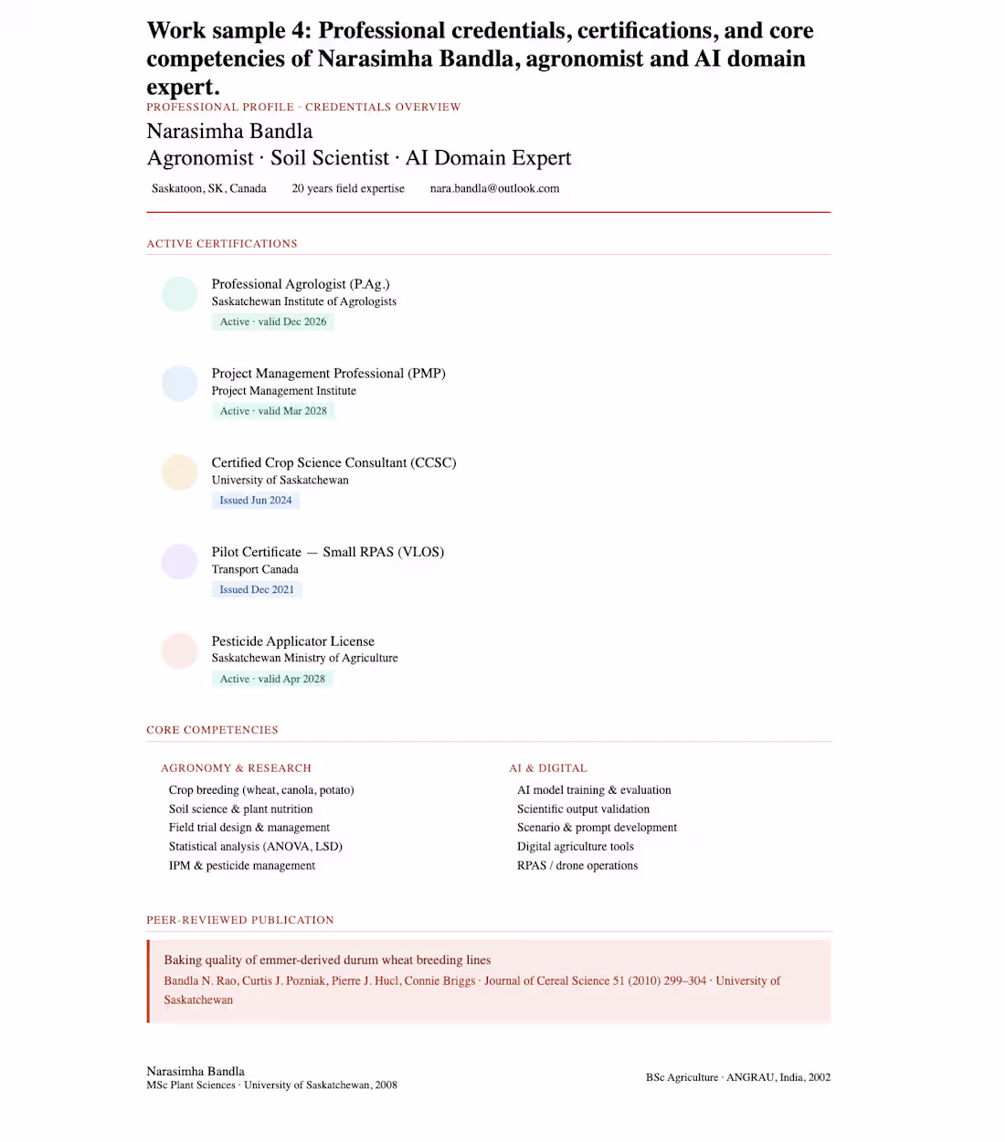 Cover image for Professional Credentials and Competency Overview
This