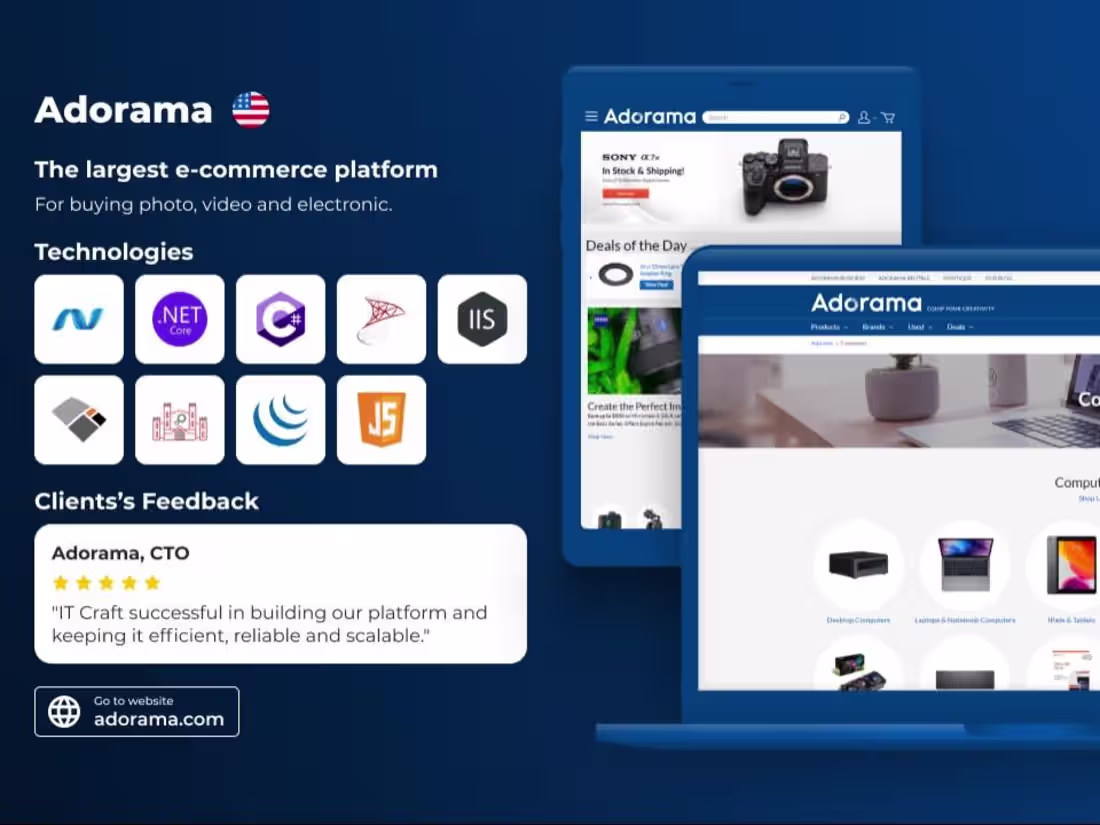 Cover image for ADORAMA. E-commerce platform
C# , .NET Framework ,