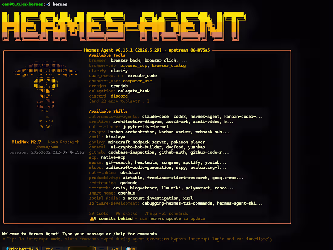 Cover image for Hermes AI Agent v0.15.1 Setup