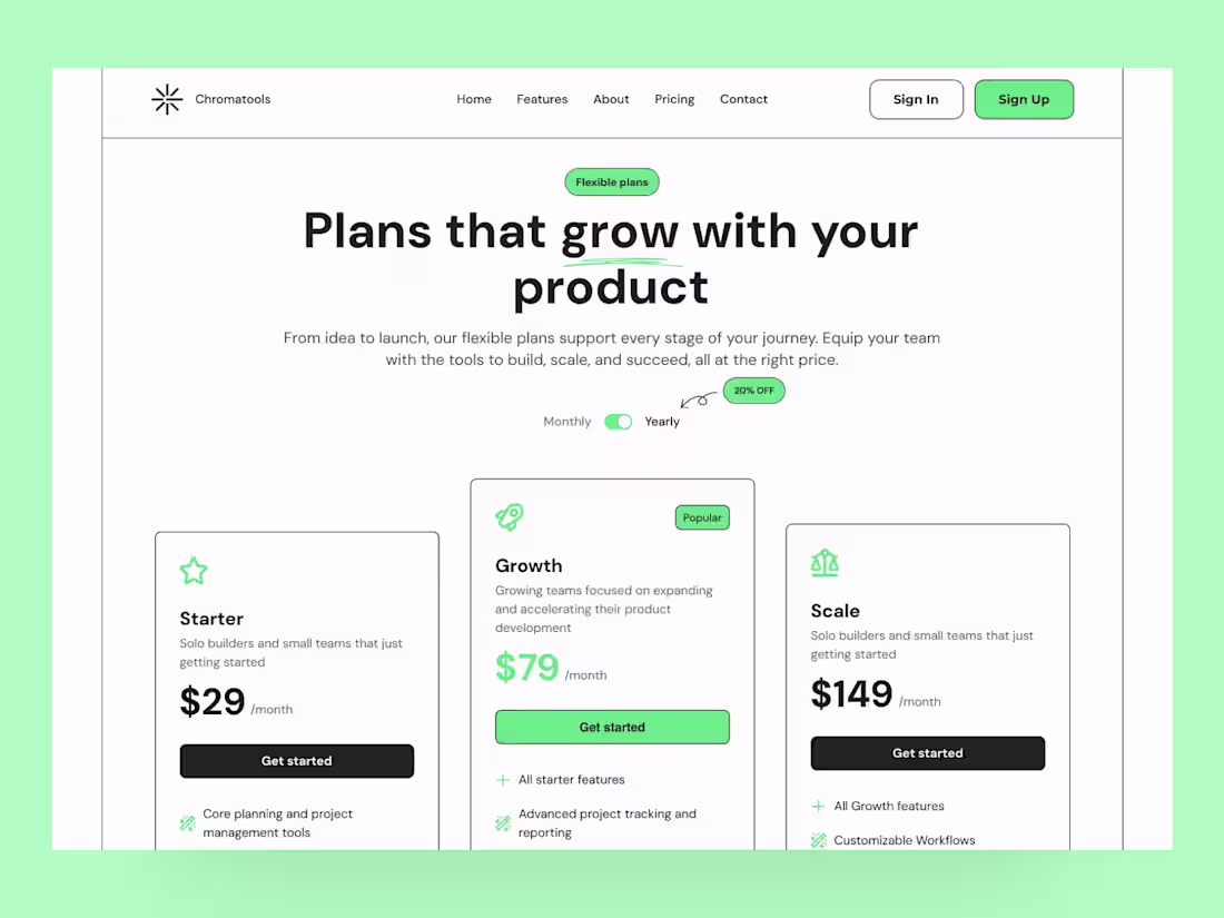 Cover image for Working on a pricing page