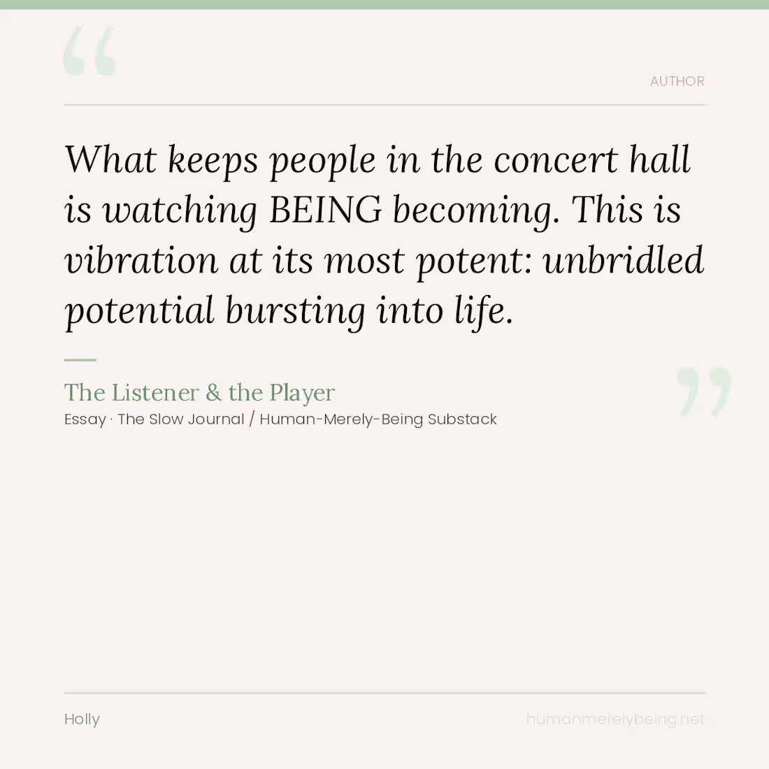 Cover image for From an essay The Listener