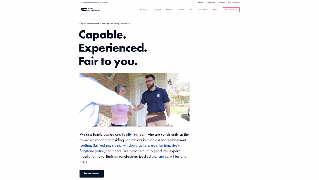 Cover image for Home Improvement Contractor Website