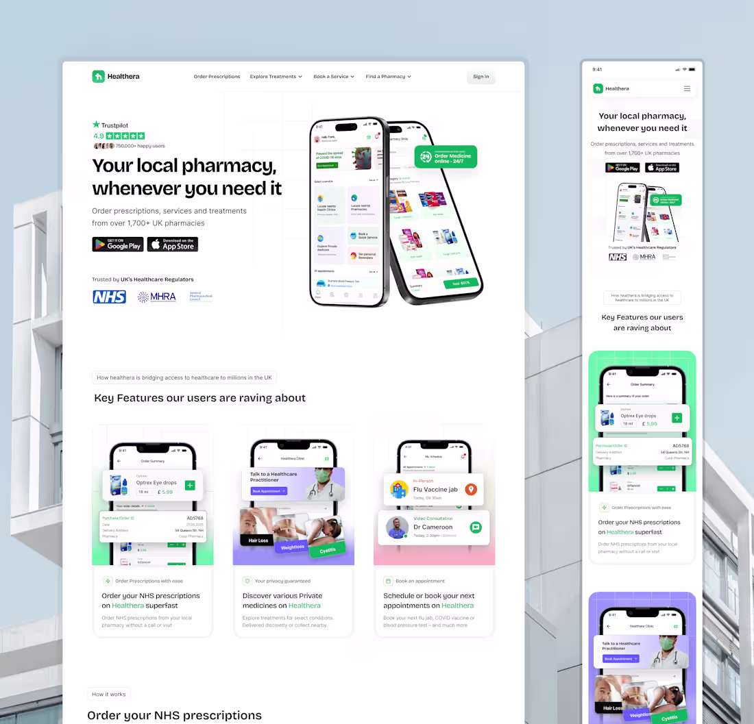 Cover image for Healthera website redesign