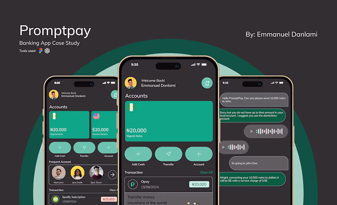 Cover image for Promptpay: An AI Finance Banking App :: Behance