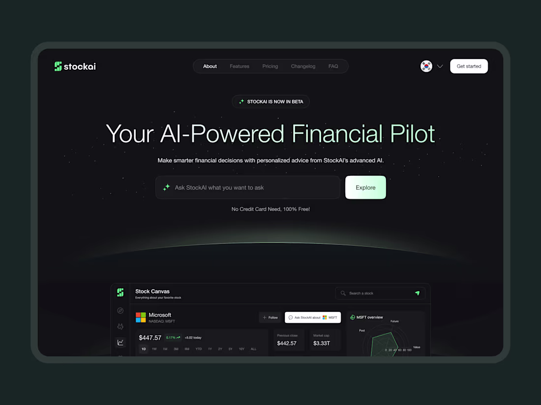 Cover image for StockAI - Landing Page Design
