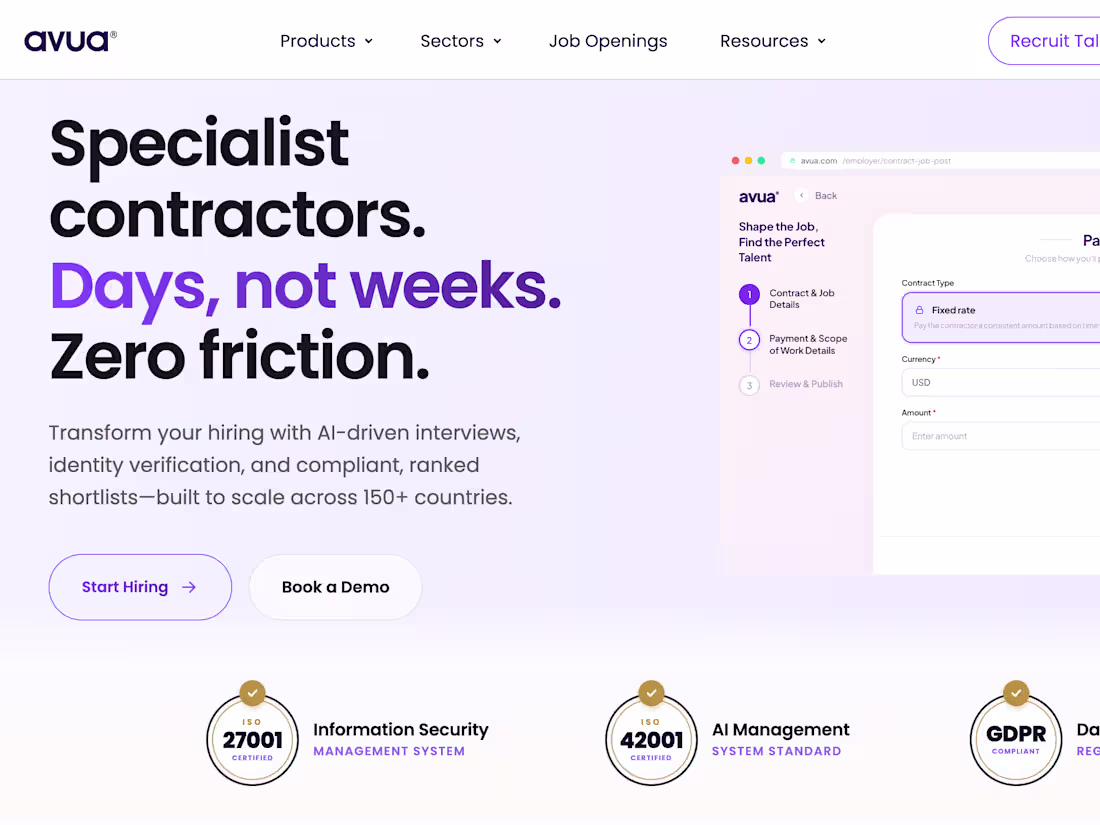 Cover image for Avua — AI Powered Hiring Platform 