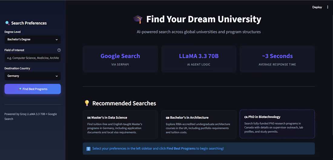 Cover image for The Higher Education Finder Agent is an