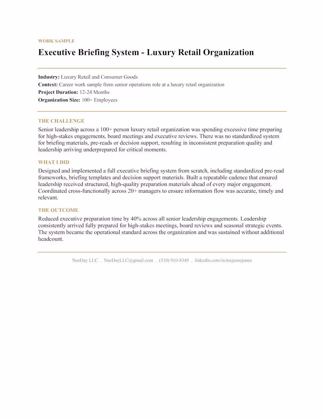 Cover image for Built executive briefing infrastructure for