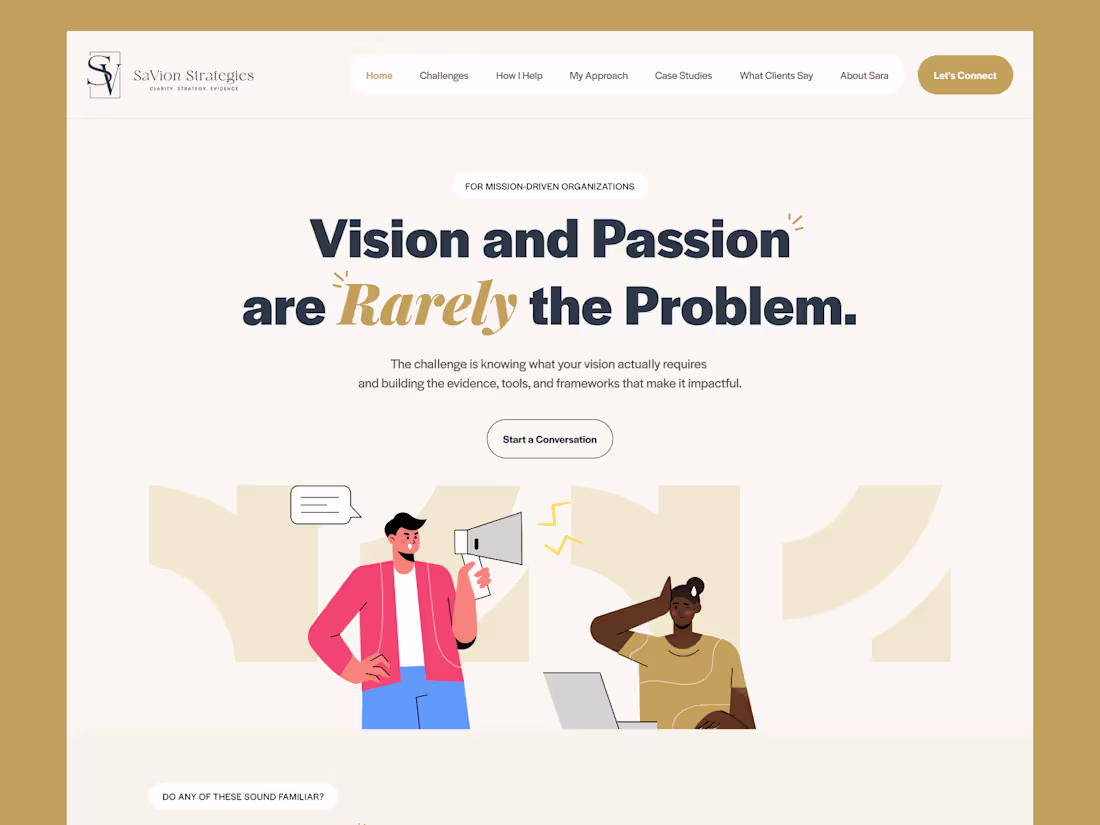 Cover image for Figma to Squarespace Development for SaVion Strategies