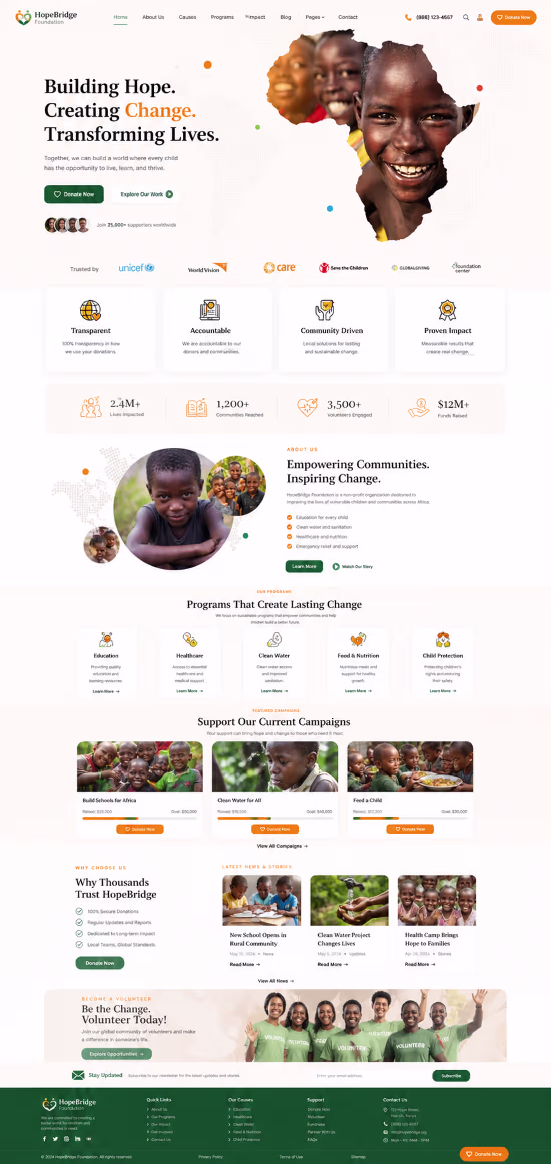 Cover image for HopeBridge – Charity & Non-Profit