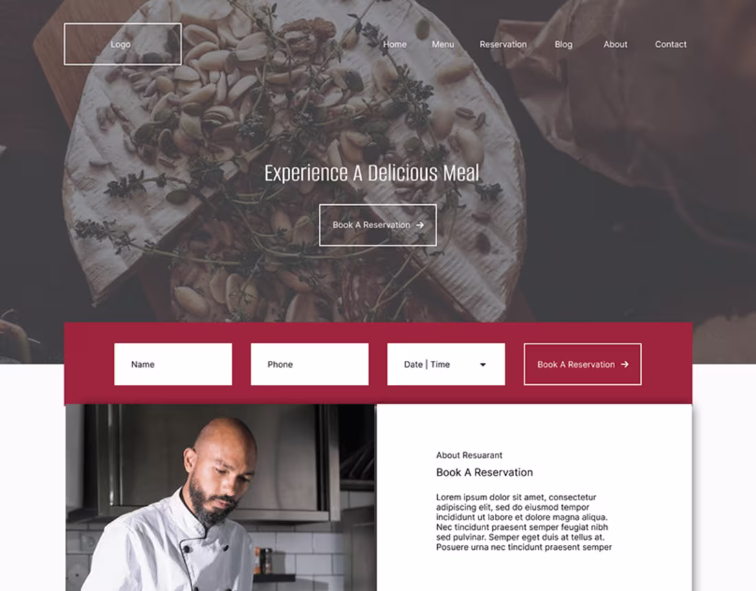 Cover image for Gourmet Restaurant UI Design on Behance